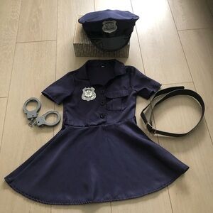 Police Girl Costume Dress With Accessories Navy Blue Size Small